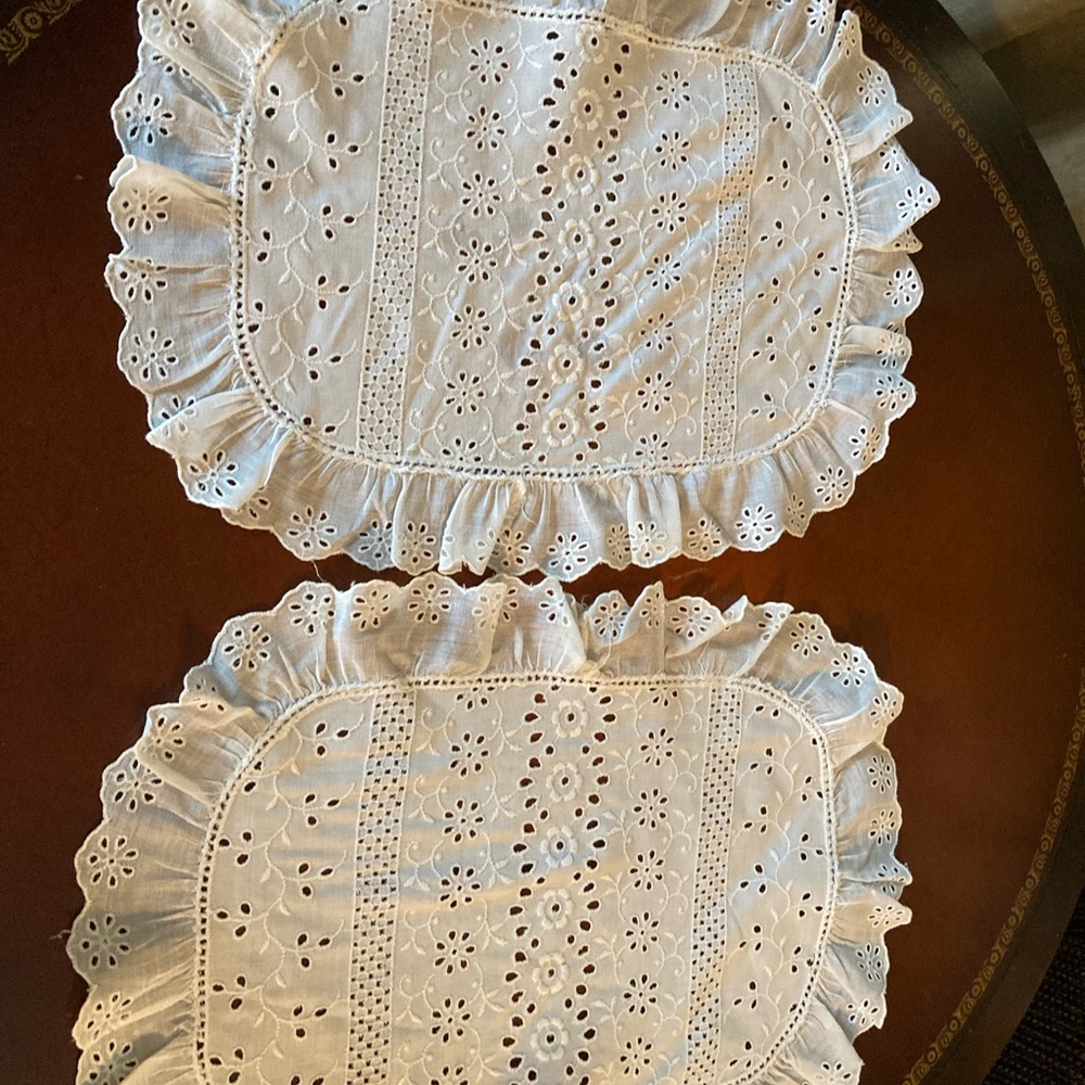 Vintage eyelet doilies